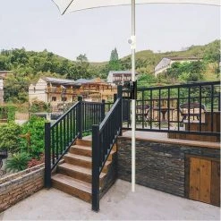 LLOVE Porte-Parasol Balustrade De Balcon Support Parasol Balcon Pince Support Pour Table Parasol Accessoires Fixation Pour Balcon, Terrasse Ou Table - Balcon-Parasols Avec Mât Jusqu'à Ø 19-38 Mm -Chauffage d'extérieur Soldes 68311006 3