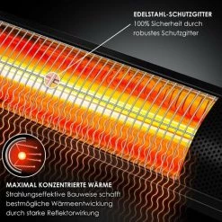 KESSER® Chauffage à Infrarouge 3 000 W IR-Gastro-Bar Chauffage De Terrasse Avec Housse De Protection Chauffage à Infrarouge Chauffage à Quartz Chauffage De Terrasse Chauffage Pour Table à Langer Radiateur Mural, 3000W Schwarz Mit WiFi (de) -Chauffage d'extérieur Soldes 68316737 4