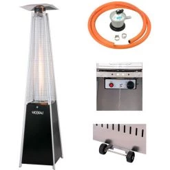 Poêle à Gaz Pour Terrasse Usage Extérieur Tuyaux Et Roues 13kW Kekai Basil 52x52x227 Cm Couleur Noir Et Design Pyramidale 9 Poêle à Gaz Pour Terrasse Usage Extérieur Tuyaux Et Roues 13kW Kekai Basil 52x52x227 Cm Couleur Noir Et Design Pyramidale -Chauffage d'extérieur Soldes 68573135 3