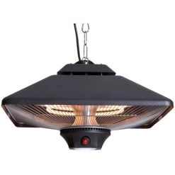 Sunred Chauffage Suspendu Spica Square 2000 W Halogène Noir CE17SQ-B - Noir