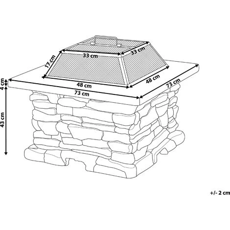 BELIANI Braséro à Pierre Foncé - Gris 5 BELIANI Braséro à Pierre Foncé - Gris – Image 3