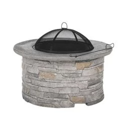 BELIANI Braséro En Pierre Claire - Gris