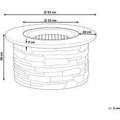 BELIANI Braséro En Pierre Claire - Gris -Chauffage d'extérieur Soldes 8464190 3
