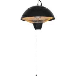 Outsunny Chauffage Radiant Suspendu Chauffage Infrarouge à Quartz 1500 W Capacité 9 M² Dim. Ø 41 X 31H Cm Noir - Noir -Chauffage d'extérieur Soldes 8841580 2