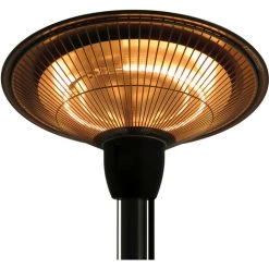 HOMCOM Outsunny Parasol Chauffant Infrarouge à Quartz Ø 44 X 190 Cm Chauffage Radiant Sur Pied 1500 W Métal Gris - Gris -Chauffage d'extérieur Soldes 8934093 5