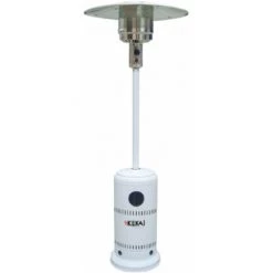 Poêle Au Gaz Pour Extérieur Kekai 13 Kw 25 M² Ø81x221 Cm Métal Blanc